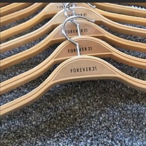 10 Forever 21 Wooden Hangers with Shoulder Grips